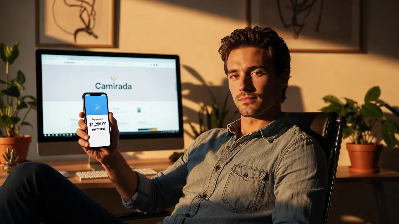 Affiliate marketing dashboard showing Camirada earnings via CrackRevenue